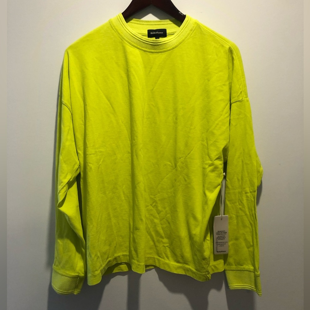 Neon Yellow Green Crewneck Long Sleeve Tee